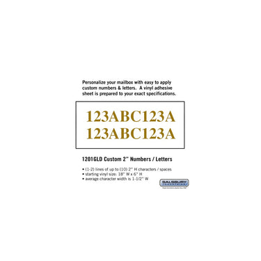 Custom Numbers / Letters - Horizontal - Gold Vinyl - 2 Inches High